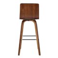 Armen Living Armen Living LCVIBAGRWA30 39 x 17 x 20 in. 30 in. Vienna Bar Height Barstool; Walnut Wood with Grey Faux Leather LCVIBAGRWA30